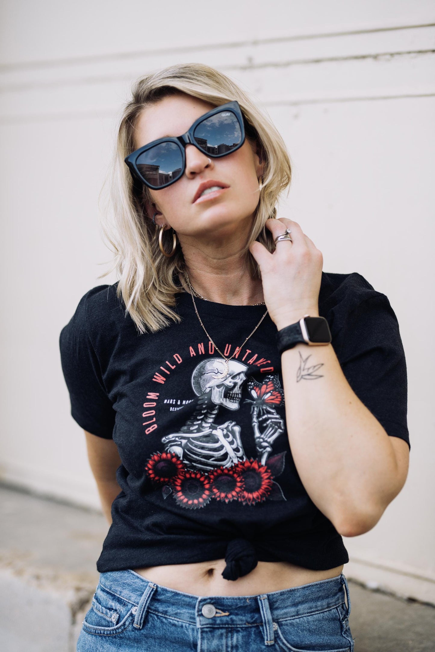 Bloom Wild and Untamed Crop Top: Feminist Graphic Tee - Mars and Moon Design