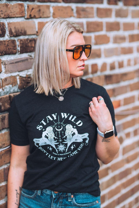 Witchy Boho Goddess T-Shirt: Stay Wild Graphic Tee