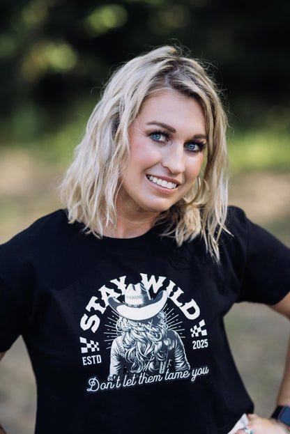 Cowgirl Graphic Crop Top: Stay Wild Western Tee