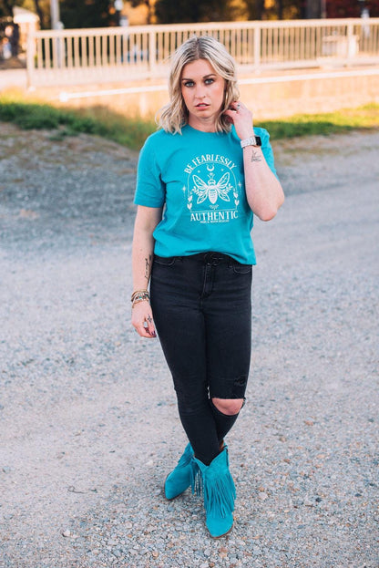 Be Fearlessly Authentic Bella Canvas Tee: Inspirational Unisex T-Shirt