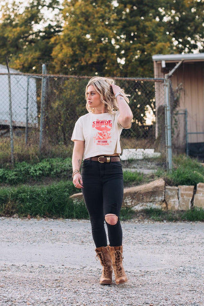 Sassy Crop Top: Throwing Shade Graphic Tee - Empowering Women
